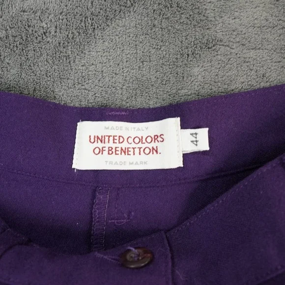 United Colors Of Benetton Shorts‎ Womens 44 Wool Pleated High Rise Classic Italy - Picture 3 of 8
